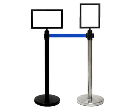 brochure display stand with header
